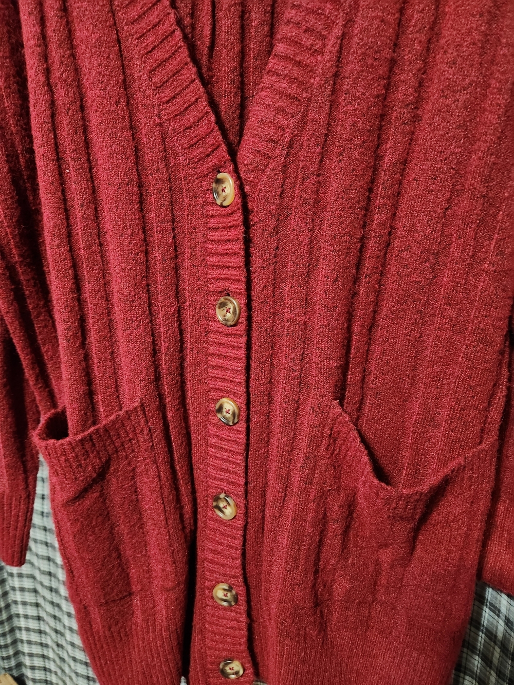 Torrid Red Ribbed Button-Front Cardigan Sweater - Picture 3 of 4